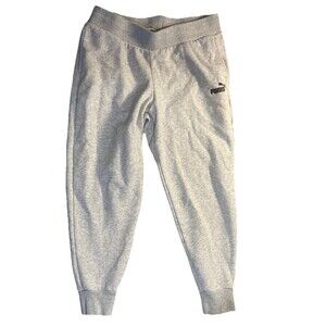 Puma Sweatpants Sz L Gray Relaxed Drawstring Jogger Casual Athletic Performance